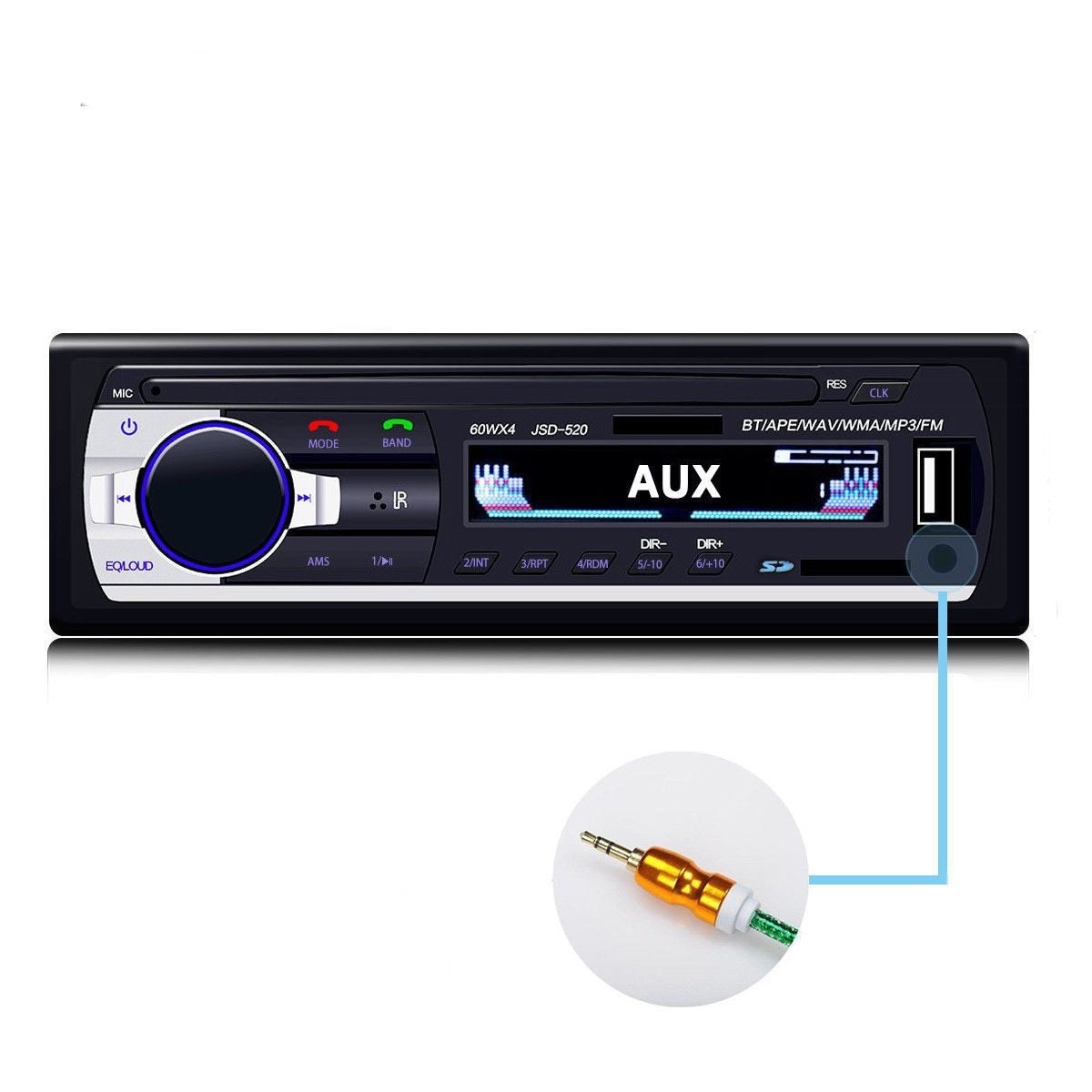 Radio del coche Bluetooth 1 Din estéreos de coche con USB y